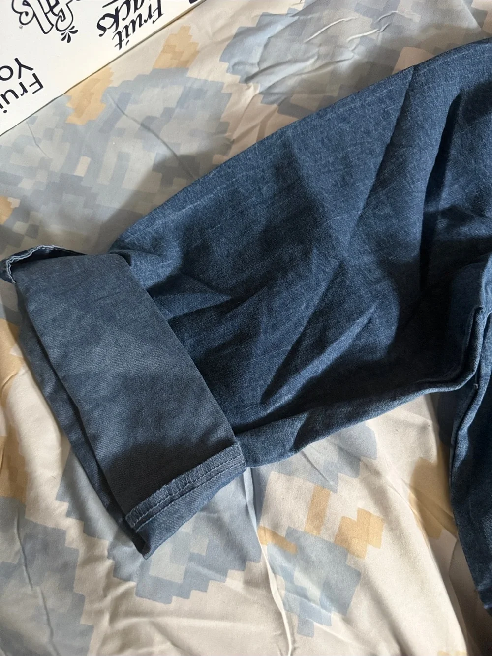 Women's Indigo Denim High-Low Shirt Dress with Drawstring Waist - Picture 2 of 9